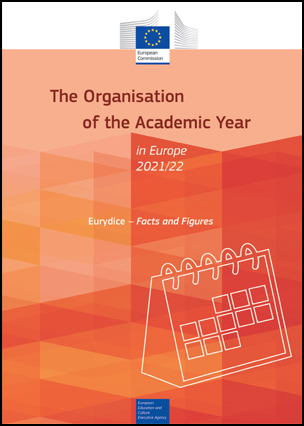 Omslag till Eurydikerapporten The Organisation of the Academic Year in Europe 2021/22