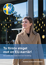 Exempel flyer EU Careers Sweden, framsida.