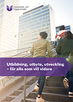 Exempel flyer om myndigheten UHR, framsida.