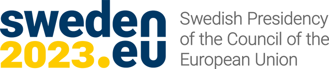 Logotypyp Sweden 2023 EU, Sveriges ordförandeskap i EU.